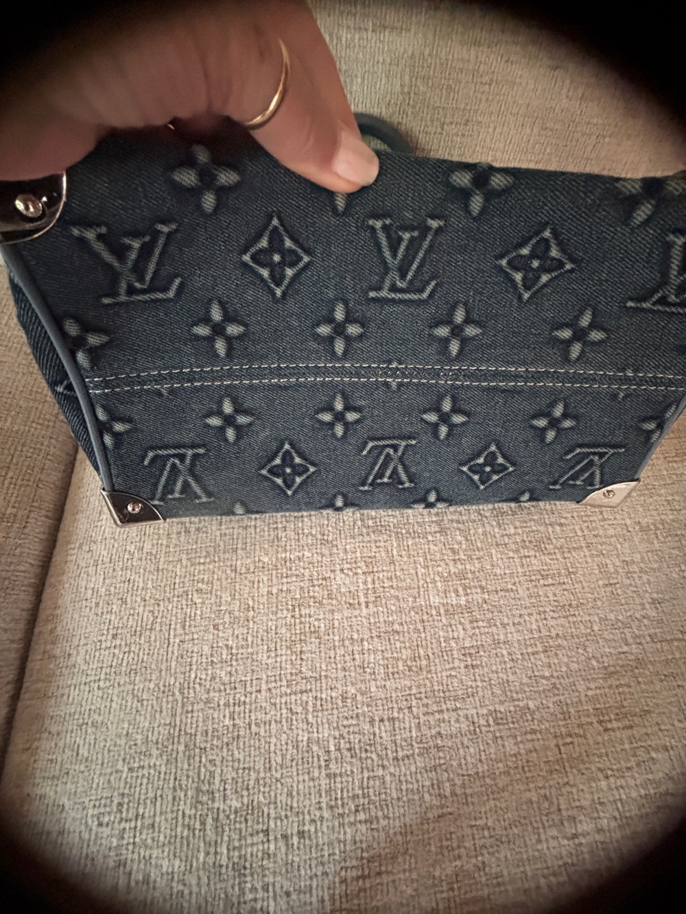Blue Monogram Denim Speedy style  20 Bandoulière Handbag , No Offers - Picture 4 of 6